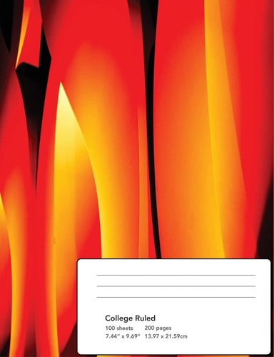 Abstract Flames Composition Notebook College Ruled 100 Sheets/200 Pages 7.44x9.69
