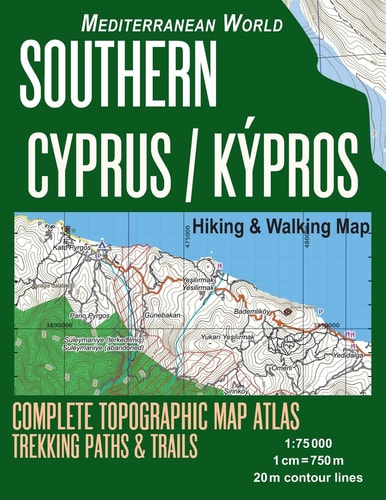 Southern Cyprus / Kypros Hiking and Walking Map 1:75000 Complete Topographic Map Atlas Trekking Paths and Trails Mediterranean World Trails, Hikes and Walks Topographic Map