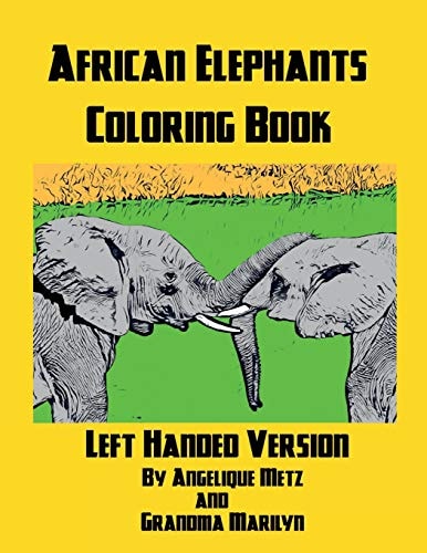 African Elephants Coloring Book Left Handed Version