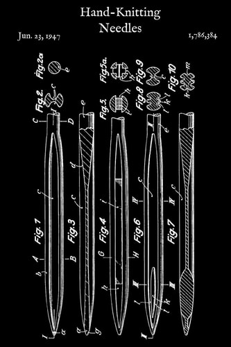 Hand Knitting Needles Knitting Paper 4x5 Template for Crocheters and Knitters
