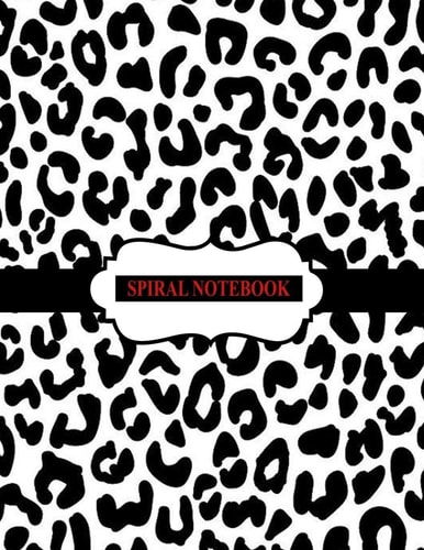 Spiral Notebook Black and White Leopard Notebook, Spiral Journal/ Notebook with Blank Pages - Total 100 Pages Sheets, Size 8. 5 X 11