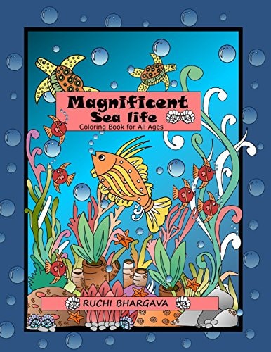 Magnificent Sea Life Coloring Book-50 Unique Images of Sea Life, Perfect Way to Explore Your Hidden Talent