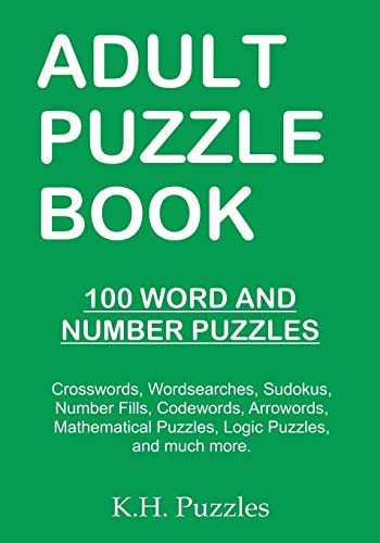 Adult Puzzle Book 100 Word and Number Puzzles
