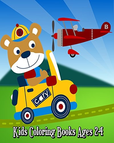 Kids Coloring Books Ages 2-4 Easy Coloring Pages for Little Hands with Thick Lines, Fun Early Learning! (Cars, Trains, Tractors, Ships, Planes and More)