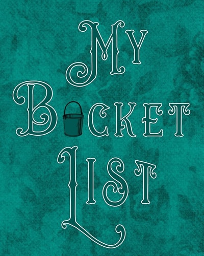 My Bucket List Adventures - Dreams - Wishes- 136 Pages- 8x10 - Dark Green
