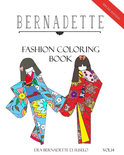 BERNADETTE Fashion Coloring Book Vol. 14 Japanese Paper Dolls