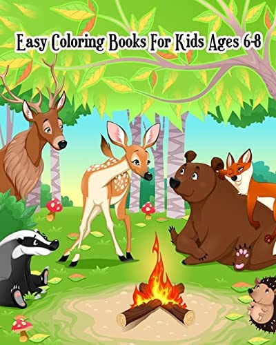 Easy Coloring Books for Kids Ages 6-8 Coloring and Activities (Mazes, Counting, Find Two Same Pictures, Find the Differences Games and Dot to Dot for Kids)