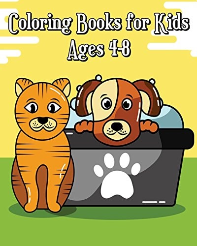 Coloring Books for Kids Ages 4-8 Simple, and Adorable Cats and Dogs Drawings (Perfect for Beginners and Animal Lovers)