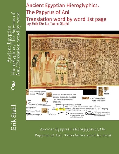 Ancient Egyptian Hieroglyphics, The Papyrus of Ani, Translation Word by Word