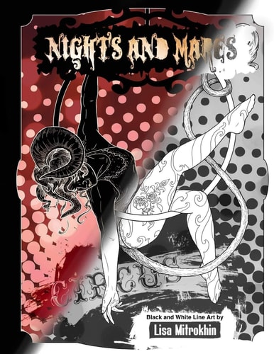 Nights And Mares Circus - Black and White Line Art