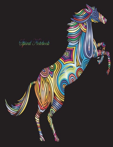 Spiral Notebook Spiral Journal/ Notebook with Blank Pages - 100 Sheet, Horse Notebook, Size 8. 5 X 11