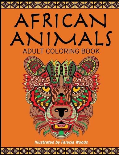 African Animals Adult Coloring Book
