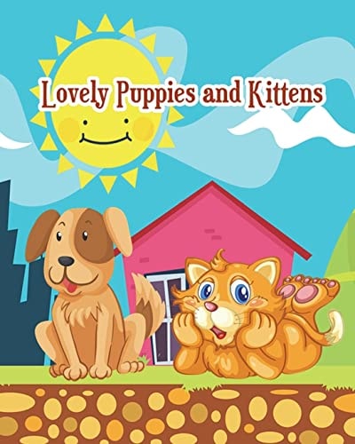 Lovely Puppies and Kittens Jumbo Coloring Book, Easy Coloring Book for Kids, Imagination Learning in School and Home (Plus Activities Books for Kids Ages 4-8)
