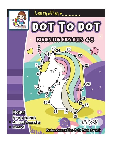 Dot to Dot Books for Kids Ages 4-8 Dot to Dot Books for Kids Ages 3-5, 1-25 Dot to Dots, Dot to Dots Numbers, Activity Book for Children, Fun Dot to Dots Puzzles for Challenging and Learning