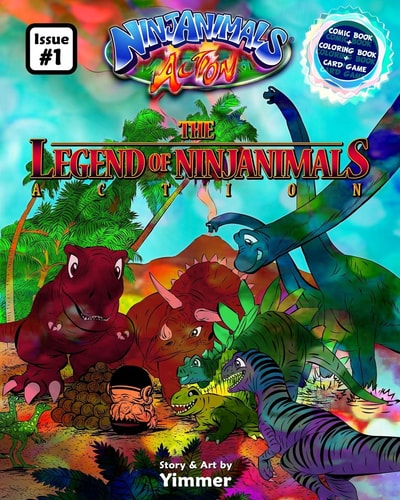 The Legend of NinjAnimals Action Comic, Coloring and Card Game Book