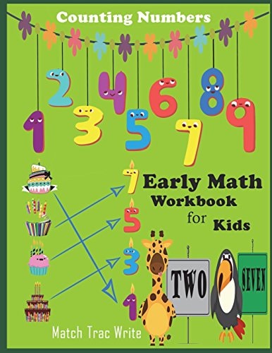 Early Math Workbook for Kids Counting Numbers Match , Tracing, Write Number Counting ,Match ,Tracing 0-9, Draw a Line to Its' Name