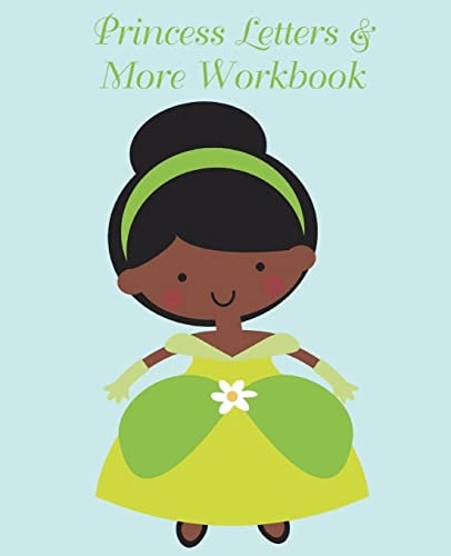 Princess Letters and More Workbook Tracing Letters and Numbers Workbook with Activities (Black Princess)