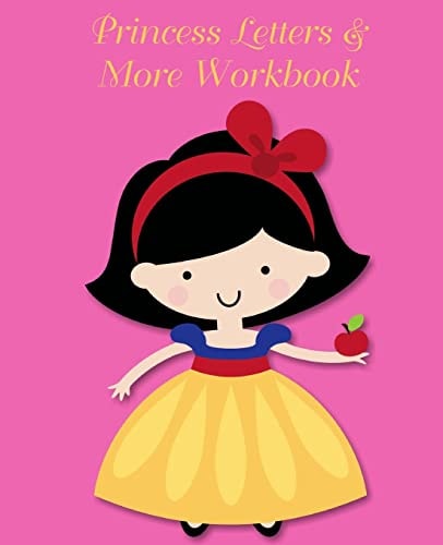 Princess Letters and More Workbook Tracing Letters and Numbers Workbook with Activities (Dark Hair Princess)