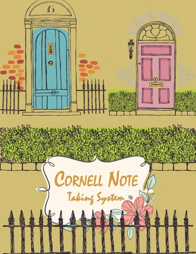 Cornell Note Taking System Flowers House, Note Taking Notebook, For Students, Writers, School Supplies List, Notebook 8.5 X 11- 120 Pages