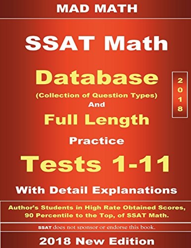 2018 SSAT Database and 11 Tests