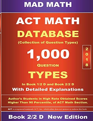 2018 ACT Math Database 2-2 D