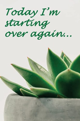 Today I'm Starting Over Again Bring You Closer to Where You Want to Be