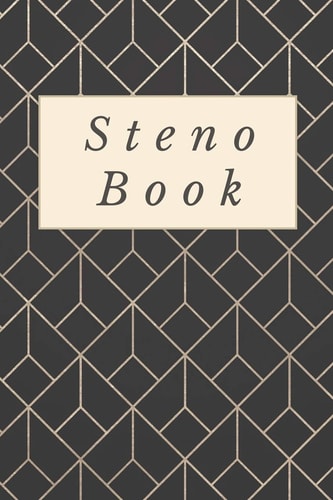 Steno Book Gregg Shorthand Paper Black + Gold Cubes