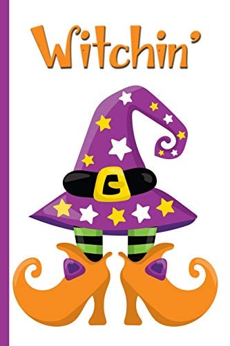 Witchin' Halloween Witch Shoes and Hat College Ruled Notebook