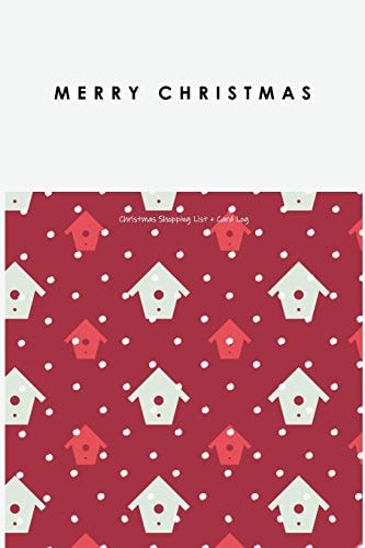Christmas Shopping List + Card Log Red + White Birdhouses
