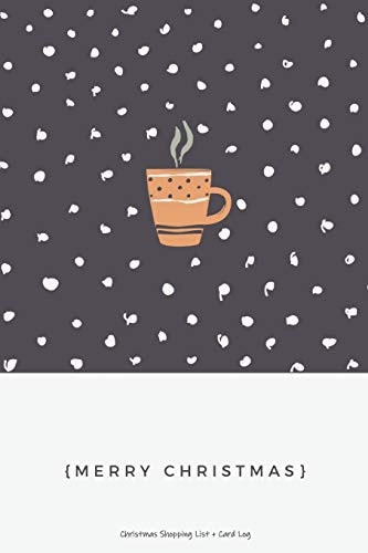 Christmas Shopping List + Card Log Black + White Dots Hot Cocoa