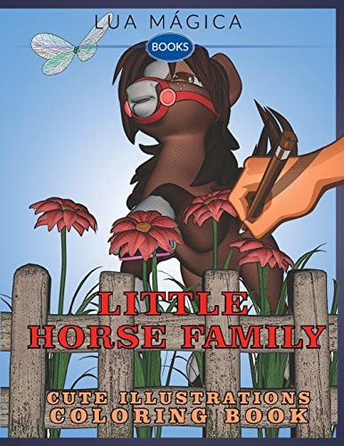Little Horse Family Cute Illustration Coloring Book