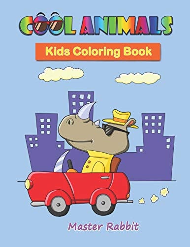 Cool Animals Kids Coloring Book