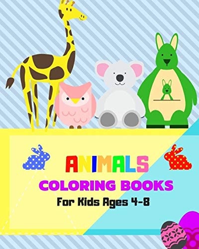 Animals Coloring Books For Kids Ages 4-8 Childhood Learning, Preschool Activity Book 100 Pages Size 8x10 Inch