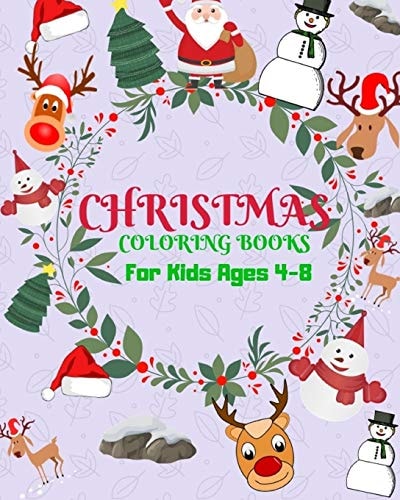 Christmas Coloring Books for AIDS Ages 4-8 Childhood Learning, Preschool Activity Book 100 Pages Size 8x10 Inch