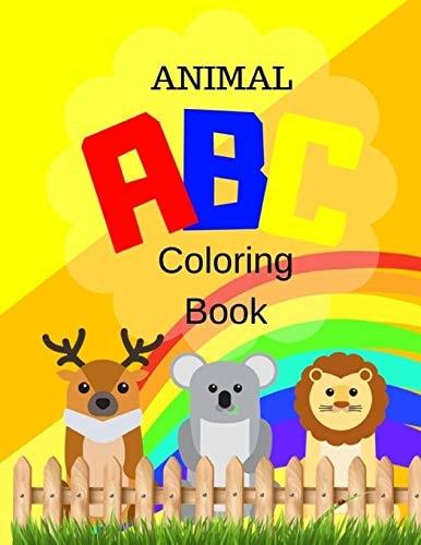 Animal ABC Coloring Book For Kids Ages 3-6 Alphabet Numbers Shapes Childhood Learning, Preschool Activity Book 68 Pages Size 8. 5x11 Inch