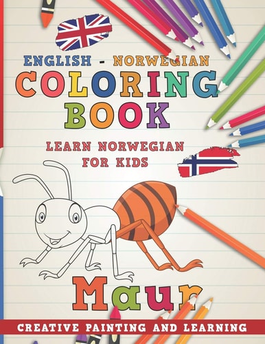 Coloring Book English - Norwegian I Learn Norwegian for Kids I Creative Painting and Learning.