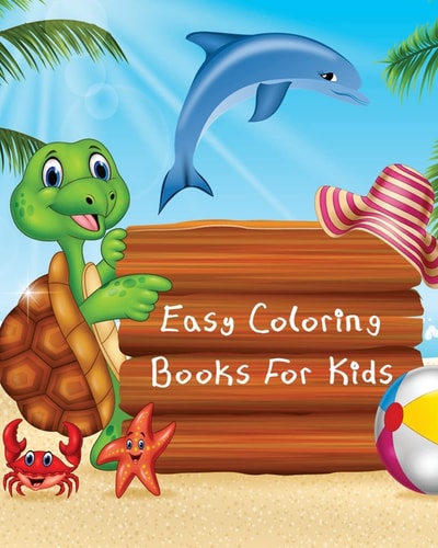 Easy Coloring Books For Kids Wild Ocean Sea Animal Life Under the Sea Activity (Jumbo Coloring Book), 100 Pages
