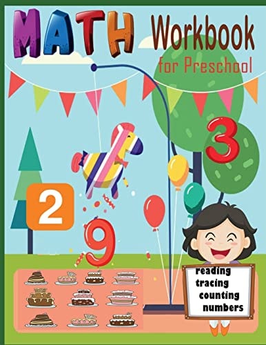 Math Workbook for Preschool Reading Tracing Counting Numbers Basic Math for Kids Age 0-5 , See and Say, Count and Match, Write the Numbers and Words