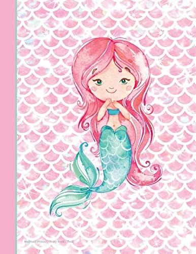 Mermaid Primary Story Book Teal 100 Pages 8. 5 X 11 Draw and Write Early Childhood to K Grade Level K-2 Creative Picture Storybook Ocean Sea