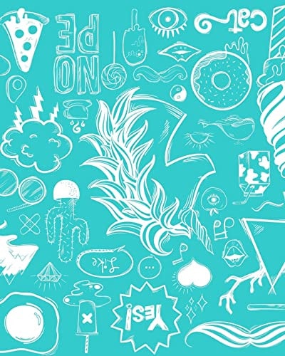 Unicorn, Ice Cream, Donut, and More Teal Background