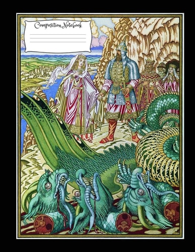 Dragon Composition Notebook 8. 5 X 11 Vintage Fantasy Art Cover Composition Notebook / Journal 150 Lined College Ruled Pages, Dragon Medieval Softcover Book. (Volume 10)