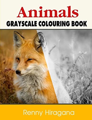 Animals Grayscale Coloring Book Coloring Book 60 Adult Beautiful Animals.