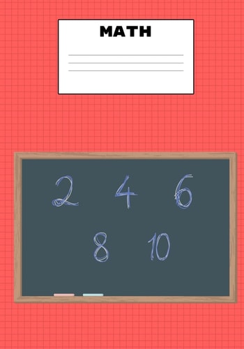 Math 7x10 Inch 100 Page with 4x4 Quad Rule Graph Paper (four Squares Per Inch) with Glossy Cover and Name Label. Perfect for Going Back to School for Math and Science.