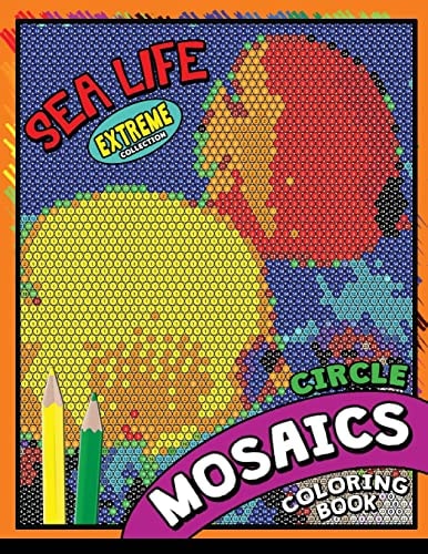 Sea Life Square Mosaics Coloring Book Colorful Animals Coloring Pages Color by Number Puzzle