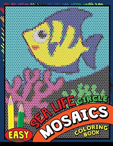 Easy Sea Life Square Mosaics Coloring Book Colorful Animals Coloring Pages Color by Number Puzzle