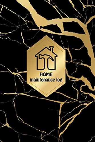 HOME Maintenance Log Home Maintenance Log for a Template to Keep Track of Renovation Repairs and Service for Home, Office, Building: Black Gold Marble Cover