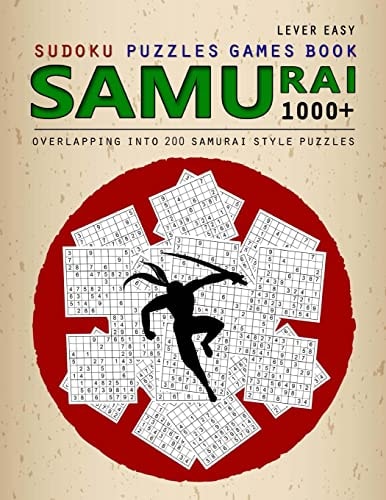 Samurai Sudoku 1000 Puzzle Book, Overlapping Into 200 Samurai Style Puzzles, Travel Game, Lever Easy Sudoku, Volume 14