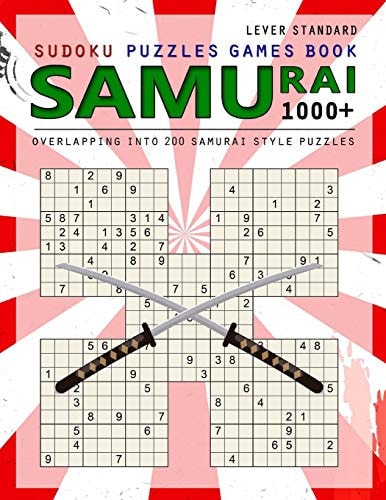 Samurai Sudoku 1000 Puzzle Book, Overlapping Into 200 Samurai Style Puzzles, Travel Game, Lever Standard Sudoku, Volume 15