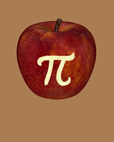 Apple Pi Graph Paper for Math Students Teachers Professors - 4 Square to 1 Inch Grey Graph Paper - 150 Pages 8x10