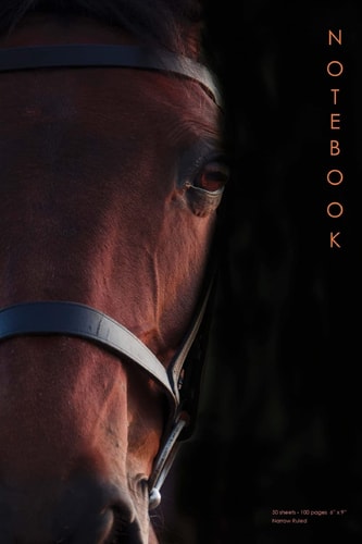 Note Book Horse Lovers - Narrow Ruled, 100 Pages (50 Sheets), 6 X 9
